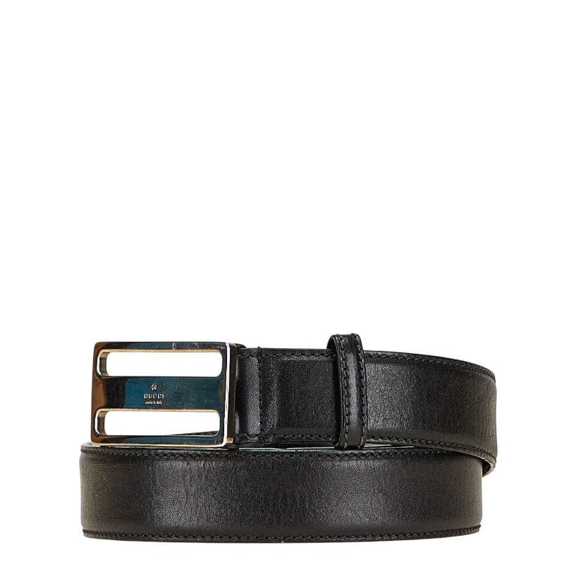 グッチ ロゴ ベルト サイズ:90/36 154630 ブラック レザー レディース GUCCI 【中古】