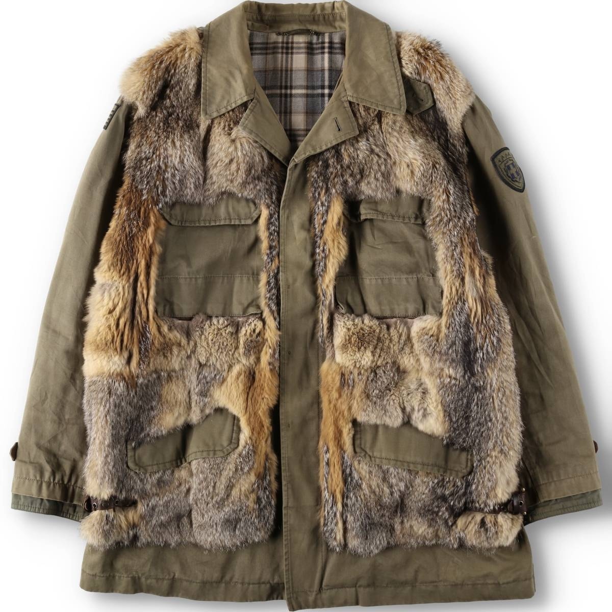 古着 ドルチェアンドガッバーナ DOLCE and GABBANA フォックスファー ミリタリージャケット イタリア製 メンズXXL相当/daa000672