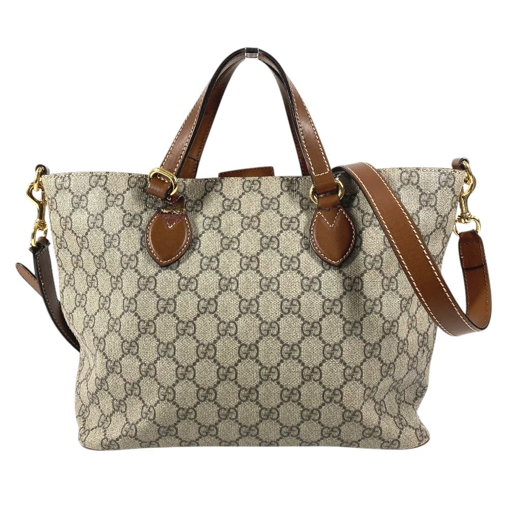グッチ GUCCI 2WAYバッグ ロゴ 473887 GGスプリーム カバン トートバッグ ショルダーバッグ 斜め掛け ハンドバッグ GGスプリームキャンバス ベージュ