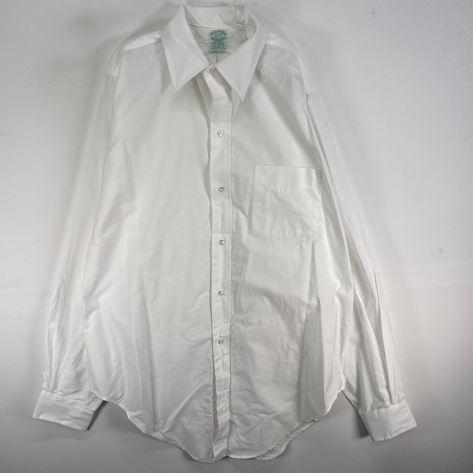 古着 70's~80's/70年代~80年代 ヴィンテージ ブルックスブラザーズ Brooks Brothers 長袖シャツ 6ボタン Makers USA製 M  ホワイト系 無地 メンズ