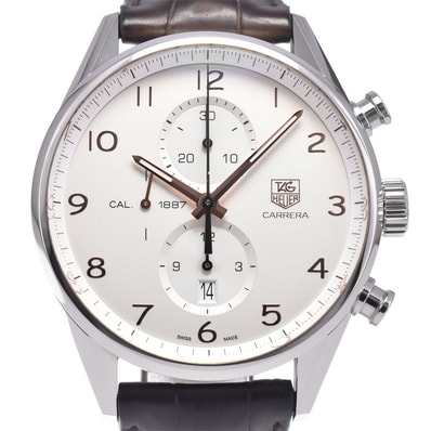 タグホイヤー TAG HEUER CAR2012 カレラ キャリバー1887 裏スケ シルバー 自動巻き メンズ 腕時計 I#146970