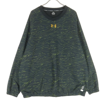 美品 UNDER ARMOUR アンダーアーマー 総柄 長袖 プルオーバー ナイロンジャケット L ダークグレー