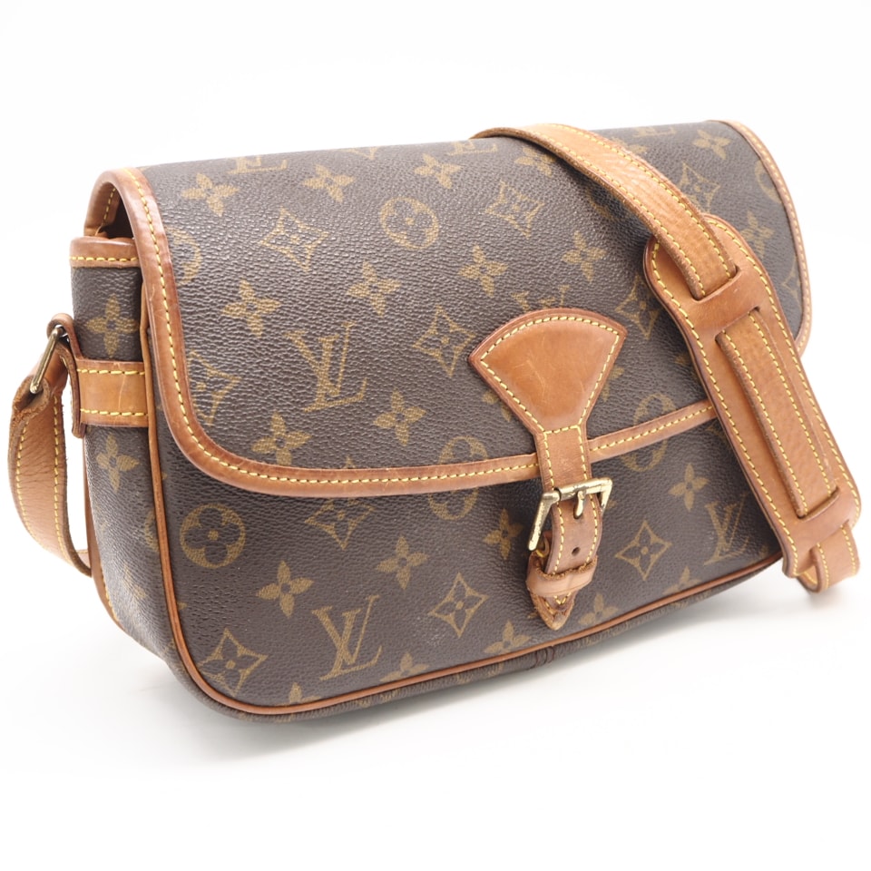 LOUIS VUITTON ルイ・ヴィトン モノグラム キャンバス ソローニュ M42250 ショルダーバッグ ブラウン コーティングキャンバス レザー レディース