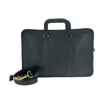 美品 COACH コーチ オールドコーチ ブラック 黒 ゴールド金具 レザー ビジネスバッグ ブリーフケース 2WAY ショルダーバッグ 505221 【中古】