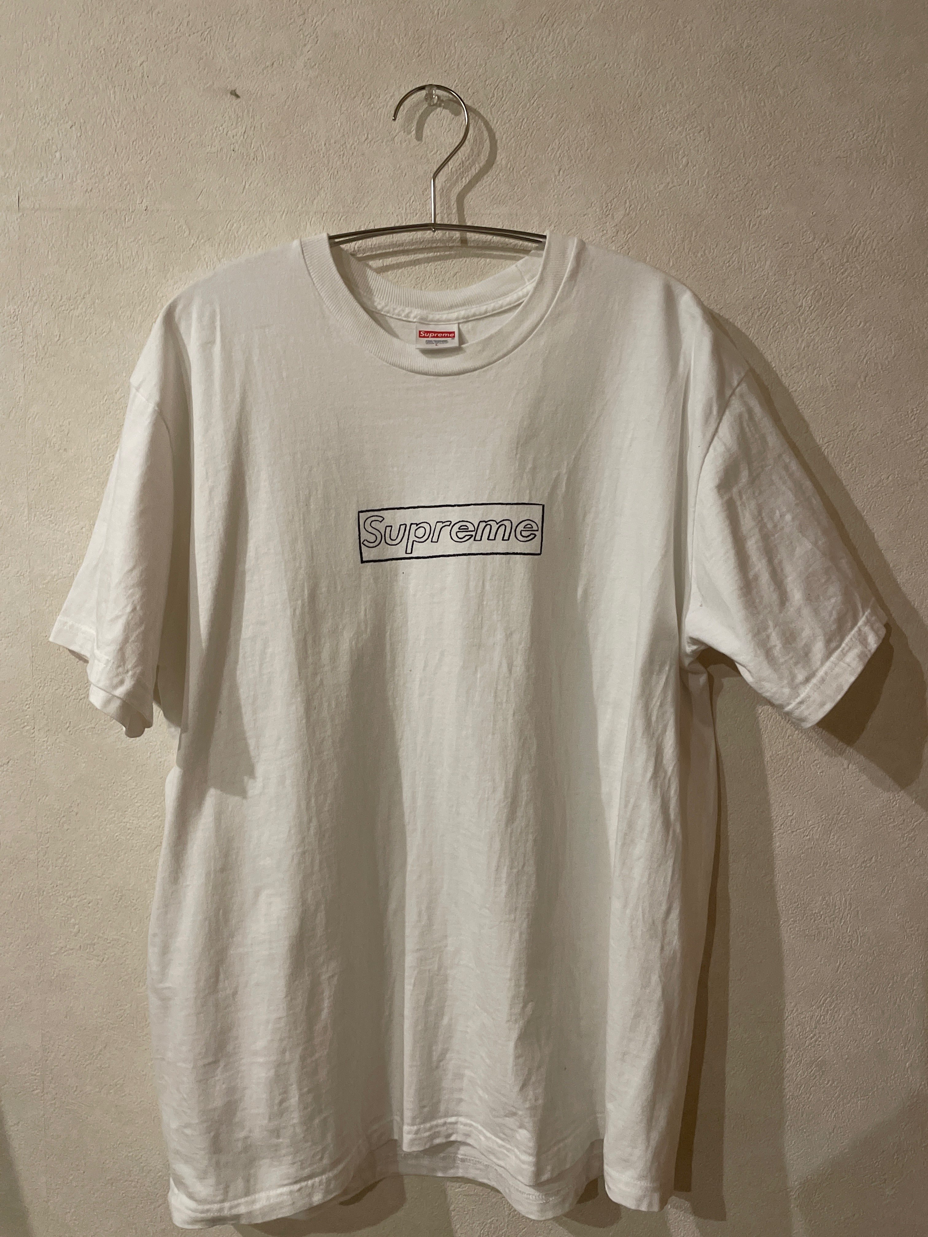 Supreme KAWS Chalk Logo Tee "White"