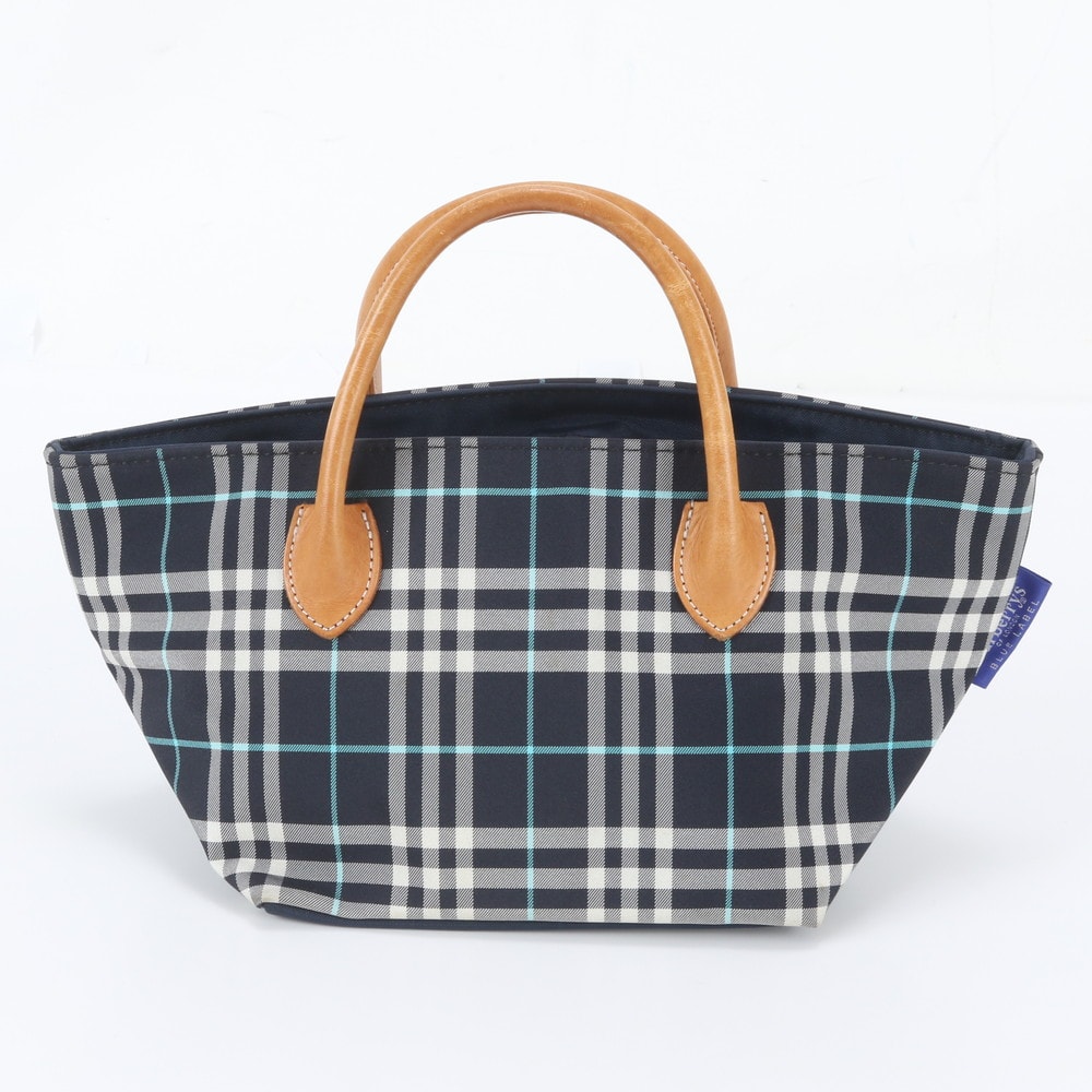 ■美品 バーバリー ノバ チェックトート バッグ レザー×キャンバス