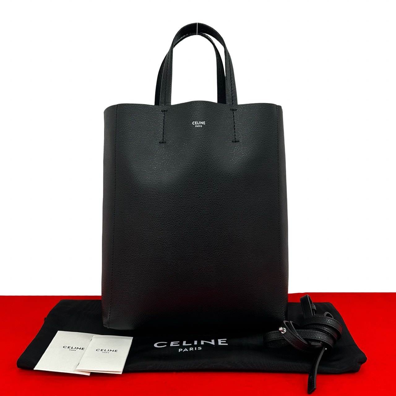 CELINE セリーヌ バーティカル カバ レザー ショルダーバッグ ブラック
 15088