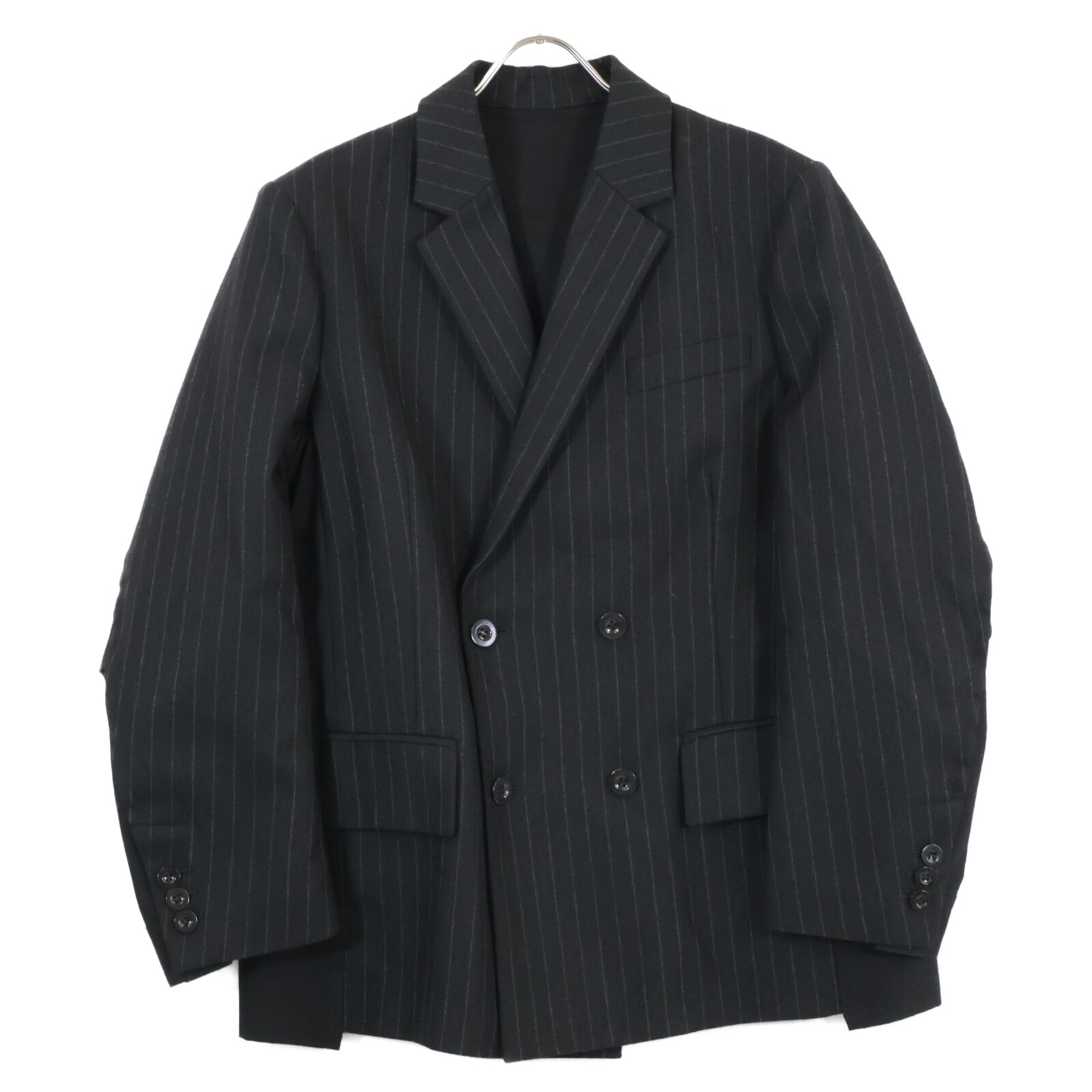 サカイ 24-03477M ブラック Chalk Stripe x Rip Stop Jacket 1