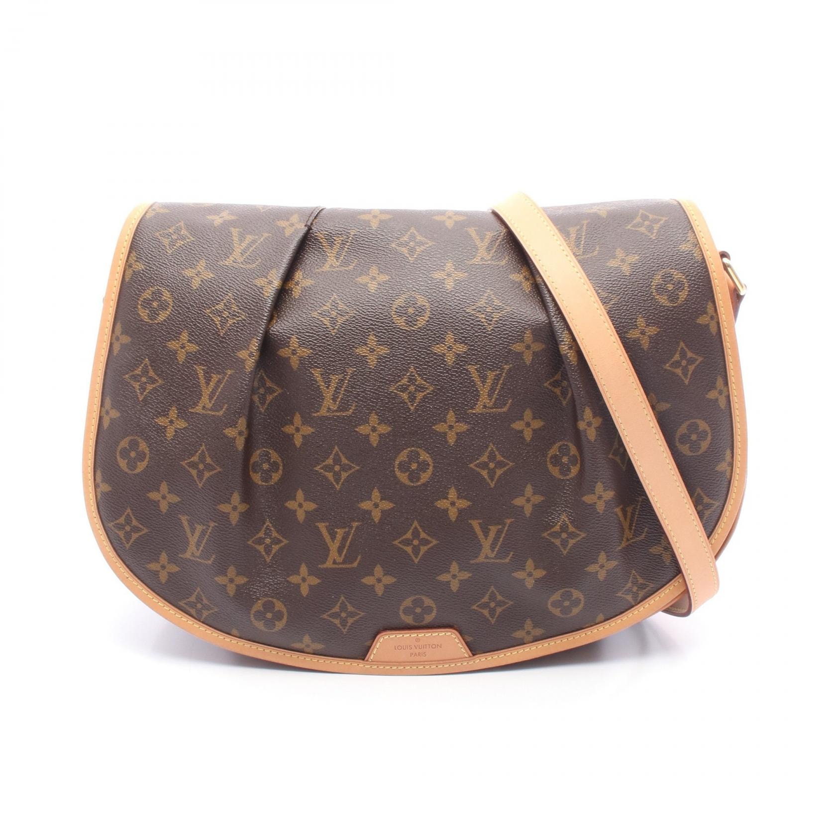 ルイ・ヴィトン LOUIS VUITTON メニルモンタンMM ショルダーバッグ バッグ PVCコーティングキャンバス レザー モノグラム レディース ブラウン系 M40473 【中古】