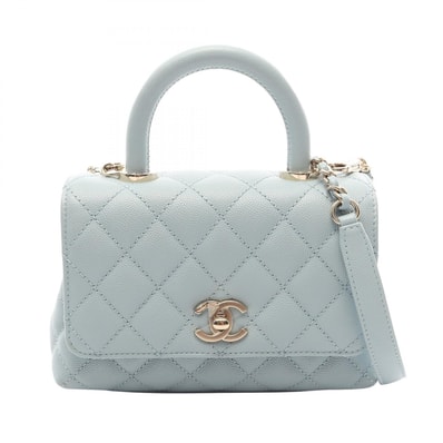 シャネル CHANEL ココハンドルXXS トップハンドル 2WAY ハンドバッグ バッグ キャビアスキン(グレインドカーフ) レディース ブルー系 AS2215 【中古】