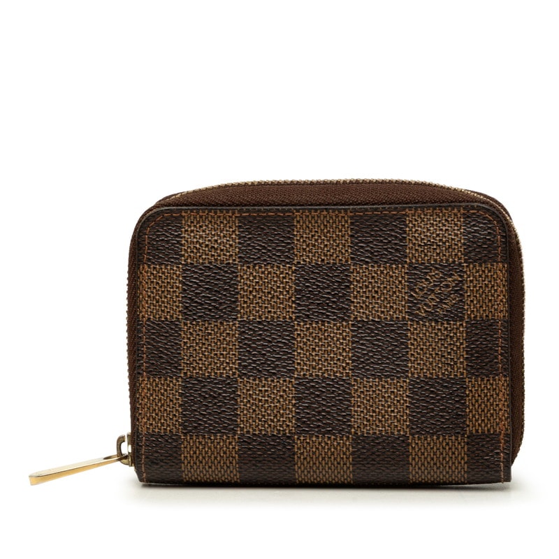 ルイ ヴィトン ダミエ エベヌ ジッピー コインパース コインケース 財布 N63070  ブラウン PVC レザー レディース LOUIS VUITTON 中古