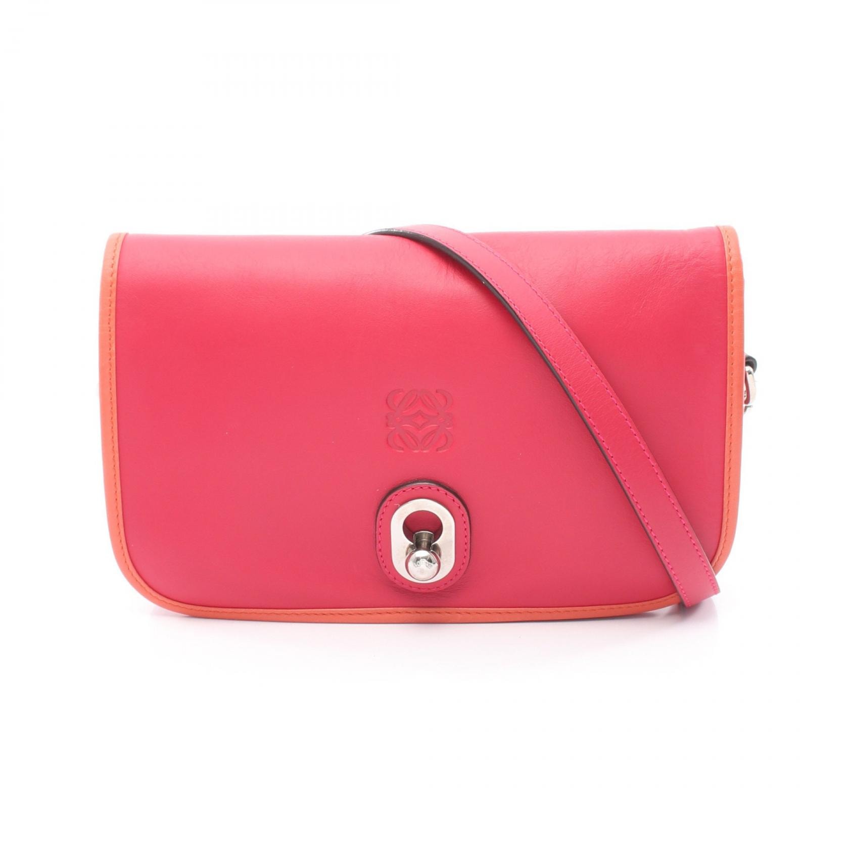 ロエベ LOEWE イネス ショルダーバッグ バッグ レザー レディース レッド系 / オレンジ系 【中古】