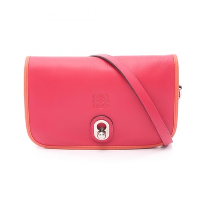 ロエベ LOEWE イネス ショルダーバッグ バッグ レザー レディース レッド系 / オレンジ系 【中古】