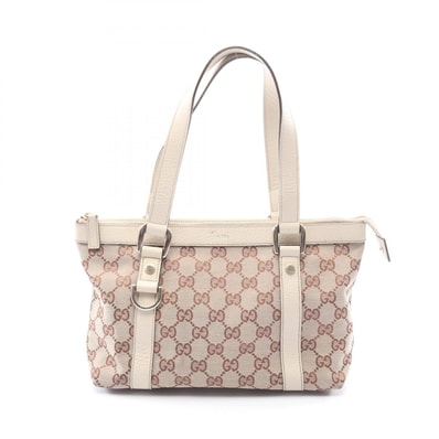 グッチ GUCCI アビー GGキャンバス トートバッグ バッグ キャンバス レザー レディース ベージュ系 / アイボリー系 141471 【中古】