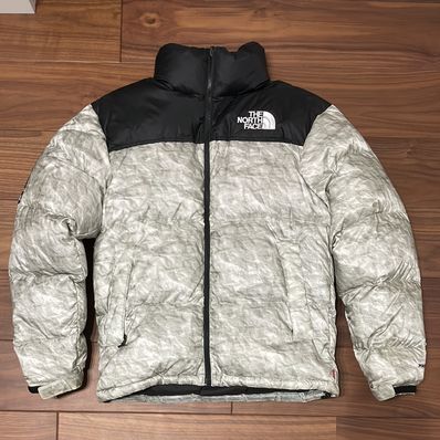 Supreme x The North Face Nuptse Jacket "White Paper Print"