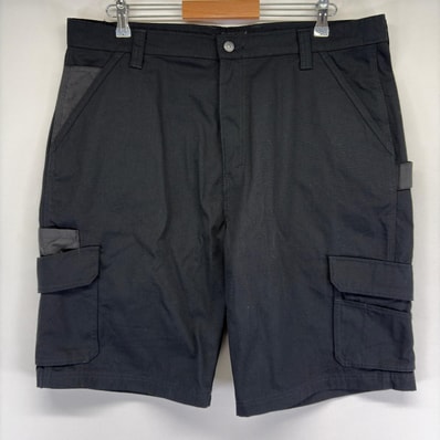 古着 ディッキーズ Dickies ショートパンツ ワーク ペインター ワンポイントロゴ リップストップ ハーフパンツ w38 ブラック メンズ