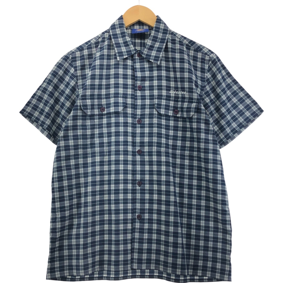 古着 ディッキーズ Dickies チェック柄 半袖 ワークシャツ ボックスシャツ メンズM相当/eaa553832