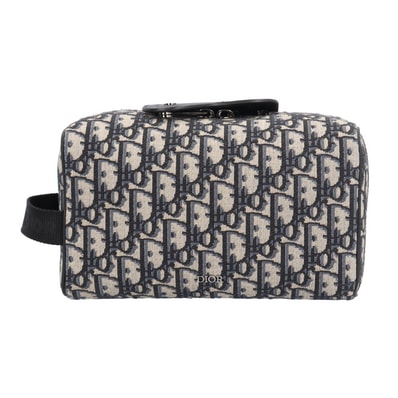 ディオール ランゴ トイレタリーケース オブリーク ハンドバッグ レザー 2ADCA418YKY ネイビー ユニセックス Dior 中古