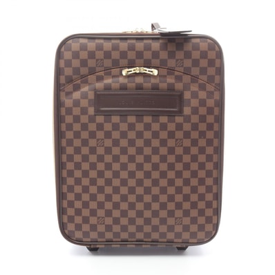 ルイ・ヴィトン LOUIS VUITTON ぺガス45 キャリーバッグ バッグ PVCコーティングキャンバス レザー ダミエ エベヌ メンズ レディース ブラウン系 N23293 【中古】