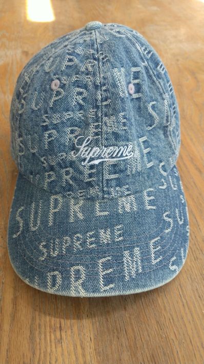 Supreme Warp Jacquard Logos Denim 6-Panel "Blue"