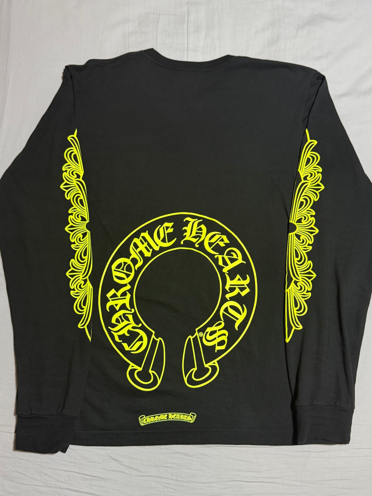 Chrome Hearts Horse Shoe L/S T-Shirt "Black/Neon Yellow"