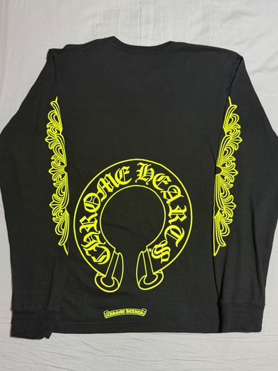 Chrome Hearts Horse Shoe L/S T-Shirt "Black/Neon Yellow"