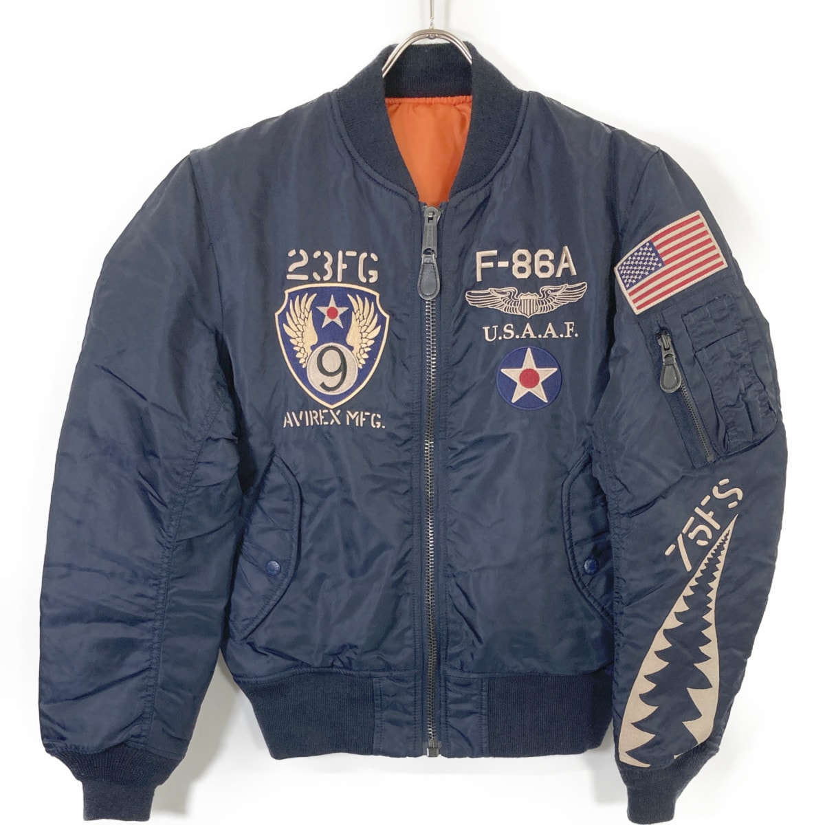 アヴィレックス 6172151 ネイビー フライングシャークス MA-1 M