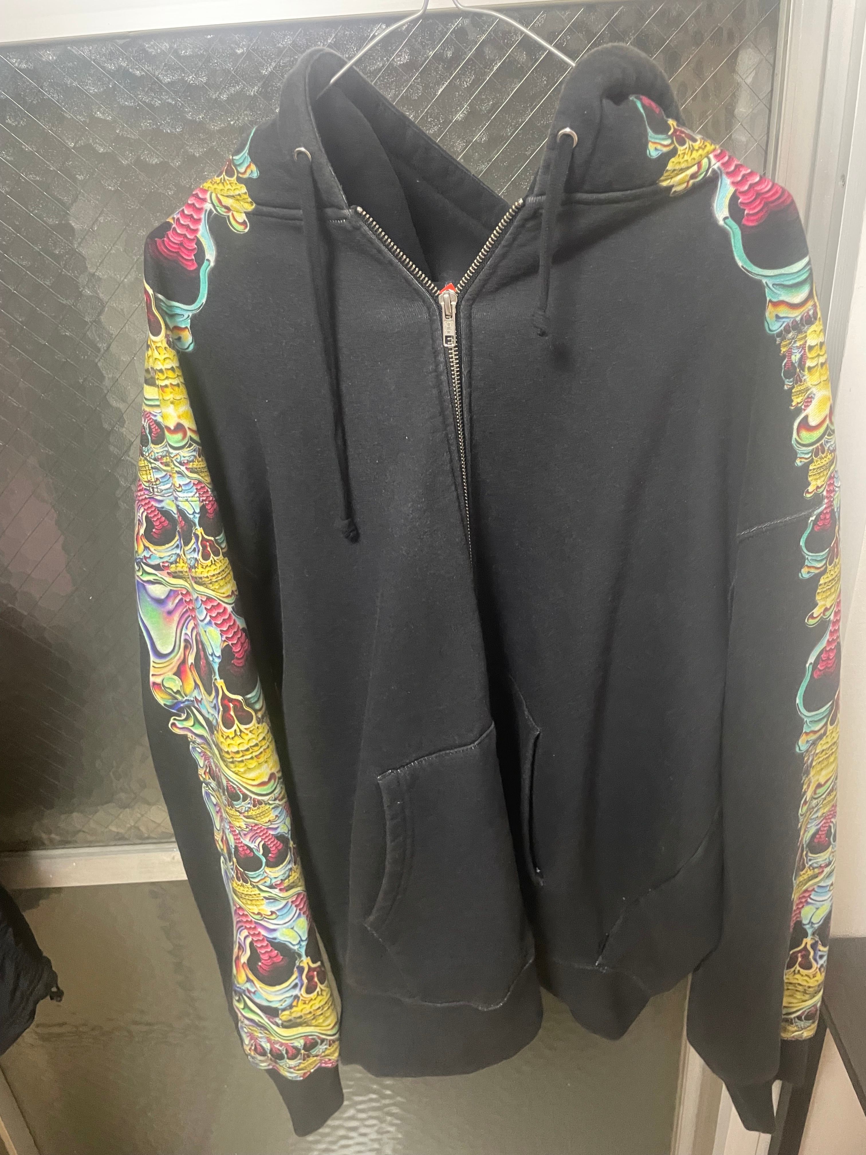 Supreme Skulls Zip Up Hooded Sweatshirt "Black"