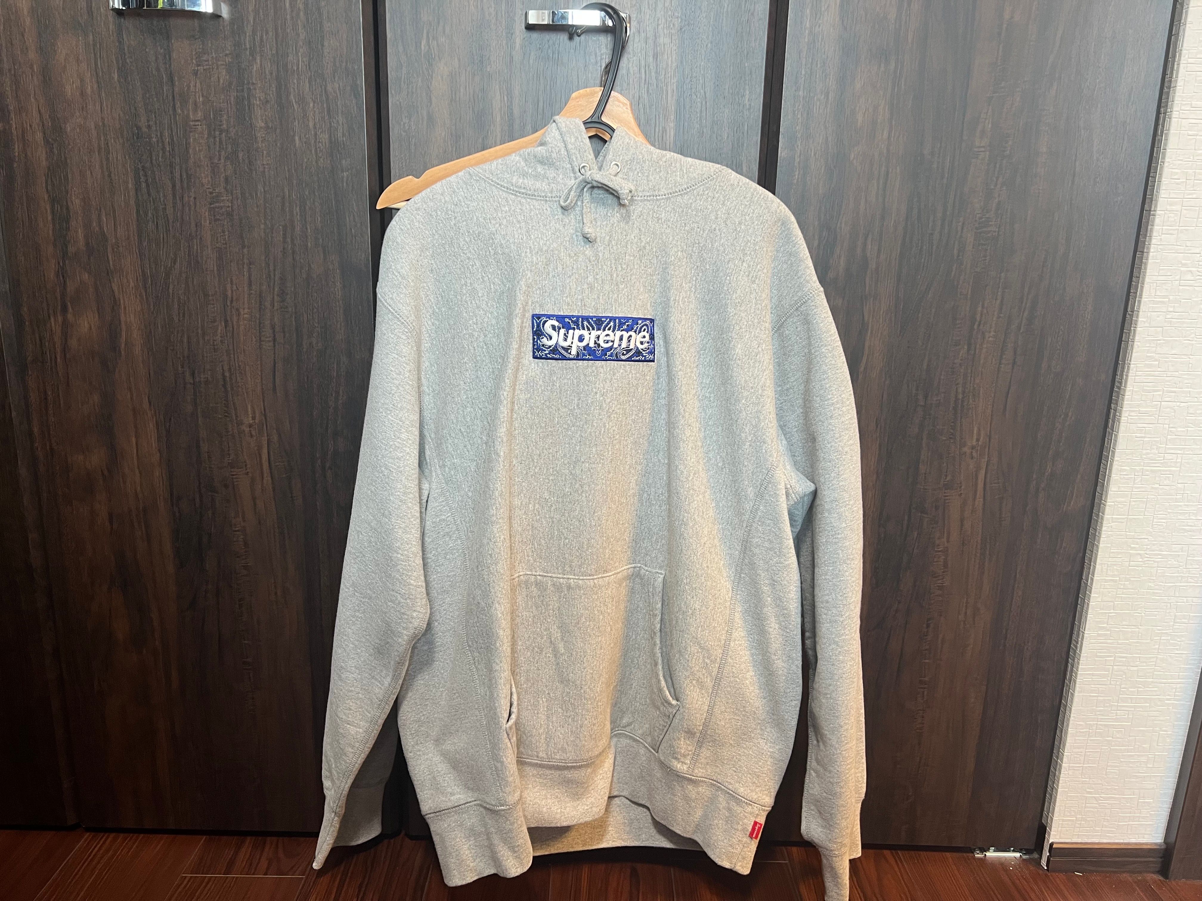 Supreme Bandana Box Logo Hooded Sweatshirt "Grey"