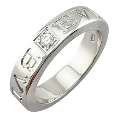 ブルガリ ブルガリブルガリ リング 指輪 6号 18金 K18ホワイトゴールド ダイヤモンド レディース BVLGARI 中古