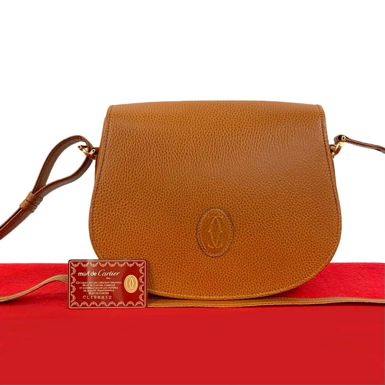 CARTIER カルティエ マストライン レザー ショルダーバッグ ブラウン
 11568