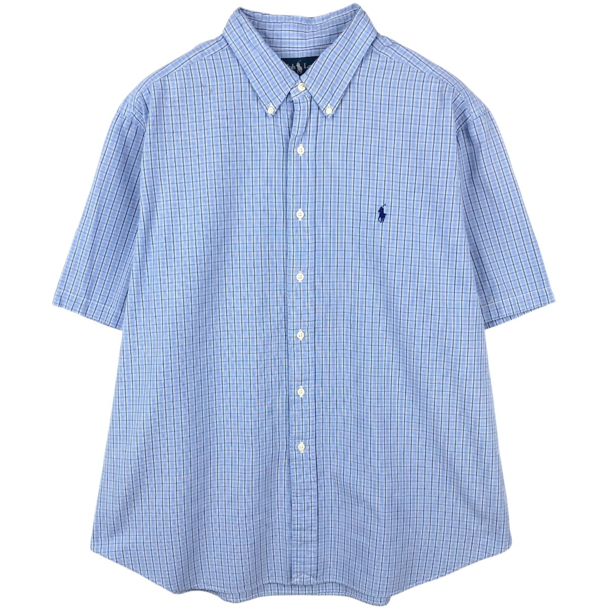 古着 ラルフローレン Ralph Lauren CLASSIC FIT クラシックフィット 半袖 ボタンダウン チェックシャツ メンズXXL相当/eaa668597