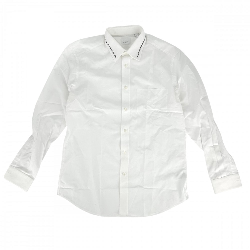 BURBERRY バーバリー 長袖シャツ 刺繍 KINGDOM トップス アパレル ロゴ 服 40 8017217 ホワイト 白 コットン    レディース オールシーズン【中古品】