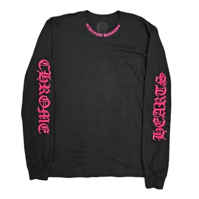 クロムハーツ スクリプト ネック ロゴ ロングスリーブ Tシャツ クロムハーツ スクリプト ネック ロゴ ロングスリーブ Tシャツ