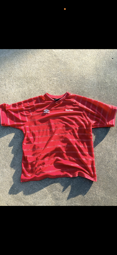 Supreme x Umbro Stripe Soccer Jersey "Red"