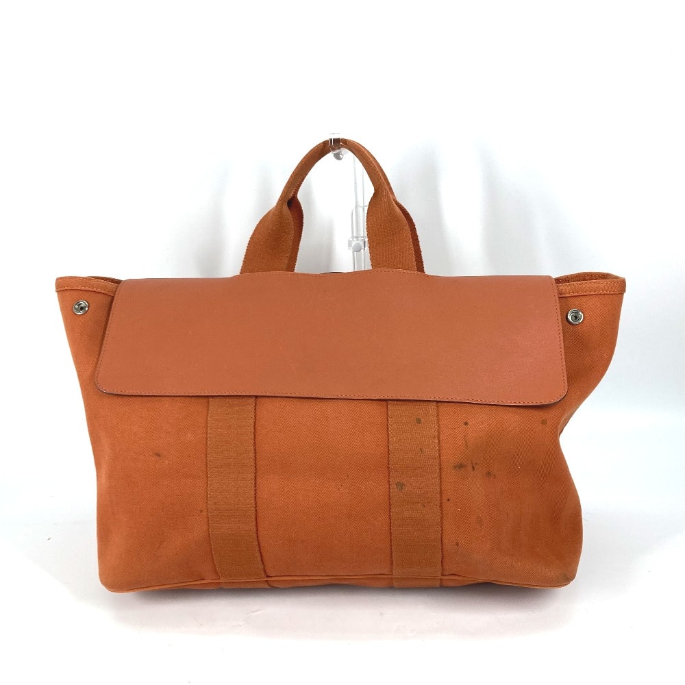 エルメス HERMES ヴァルパライソMM カバン ハンドバッグ ポーチ付き トートバッグ キャンバス オレンジ