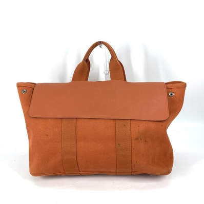 エルメス HERMES ヴァルパライソMM カバン ハンドバッグ ポーチ付き トートバッグ キャンバス オレンジ