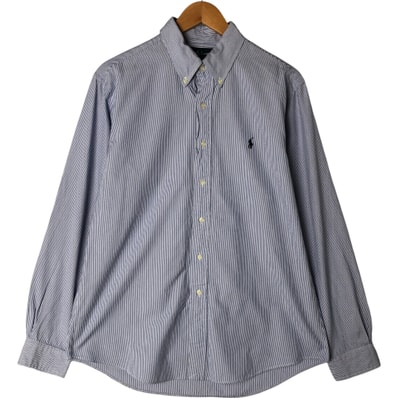 古着 ラルフローレン Ralph Lauren CUSTOM FIT 長袖 ボタンダウンストライプシャツ メンズL相当/eaa551971