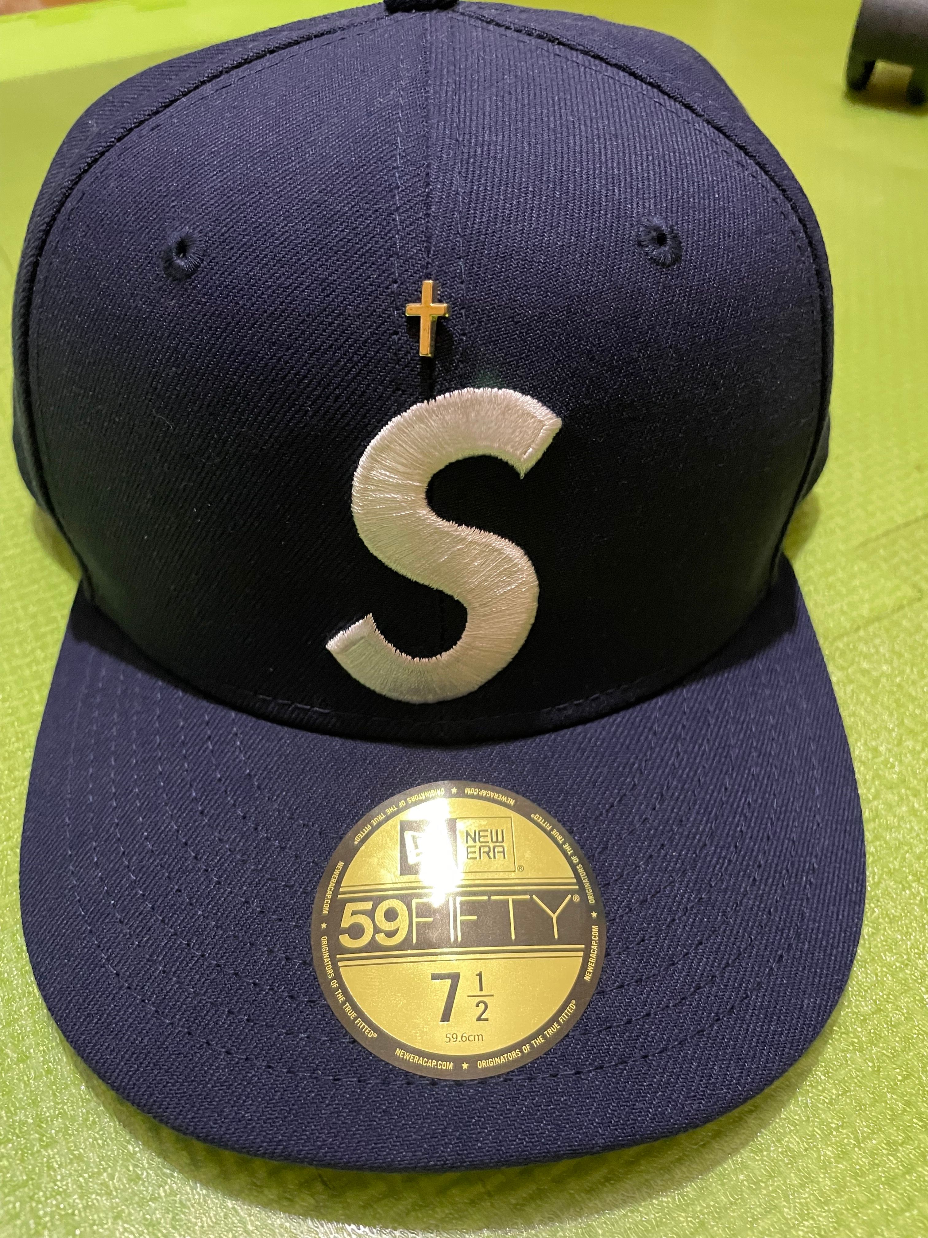 Supreme Gold Cross S Logo New Era "Light Navy"