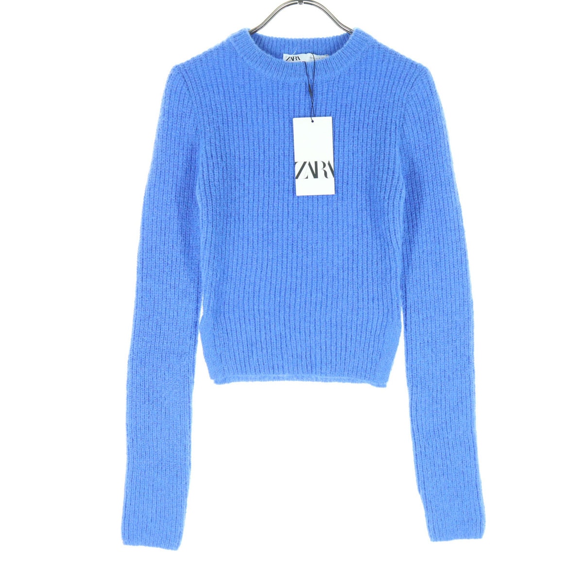 未使用 ZARA ザラ 長袖 丸首 セーター S ブルー