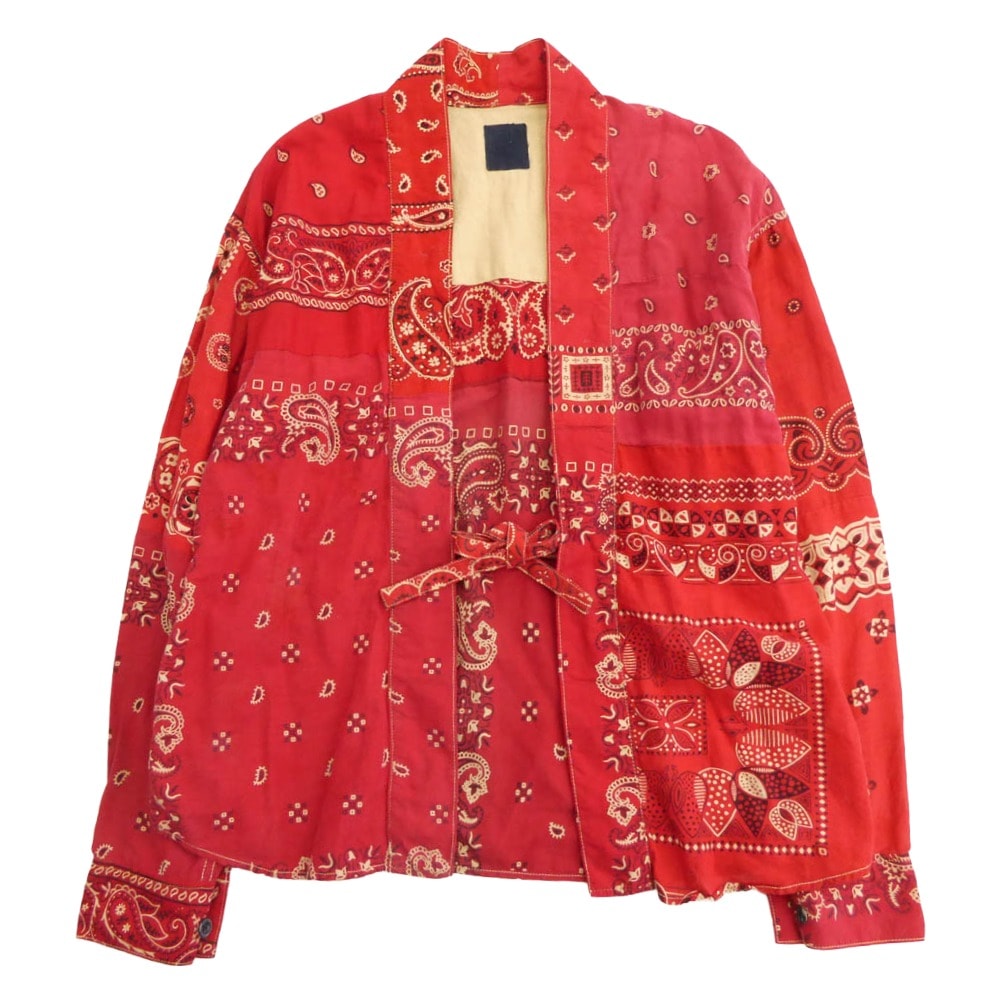 VISVIM ビズビム 長袖シャツ 14SS 0212905011004 ICT BANDANA LHAMO SHIRT バンダナ 羽織り ラモ シャツ レッド系 2【中古】