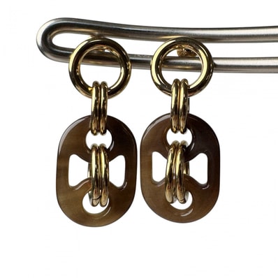 エルメス HERMES ユリディス ピアス PM バッファローホーン レディース