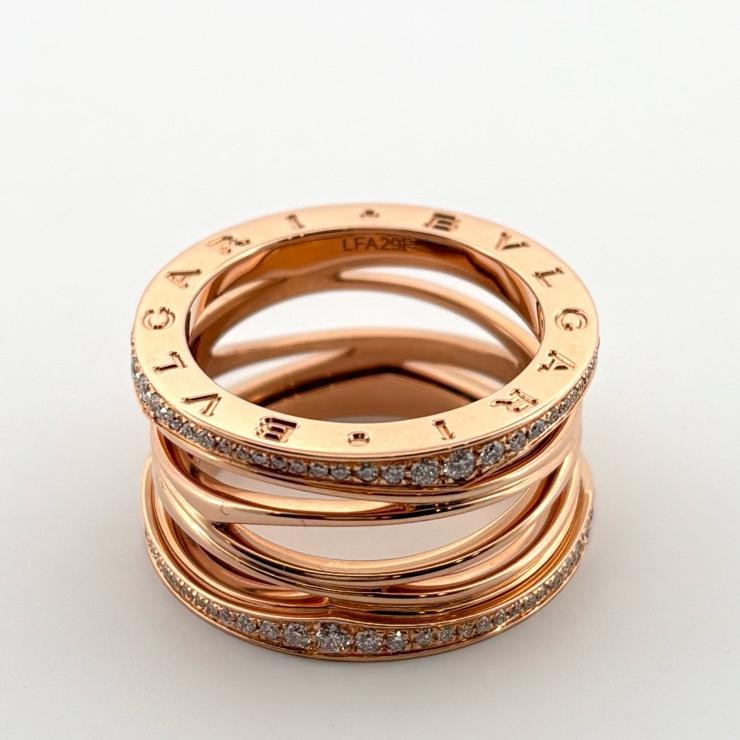 BVLGARI Bzero1 ビーゼロワン デザインレジェンド リング #56 K18PG 750 ダイヤモンド 指輪 鑑定済み 正規品 ブルガリ