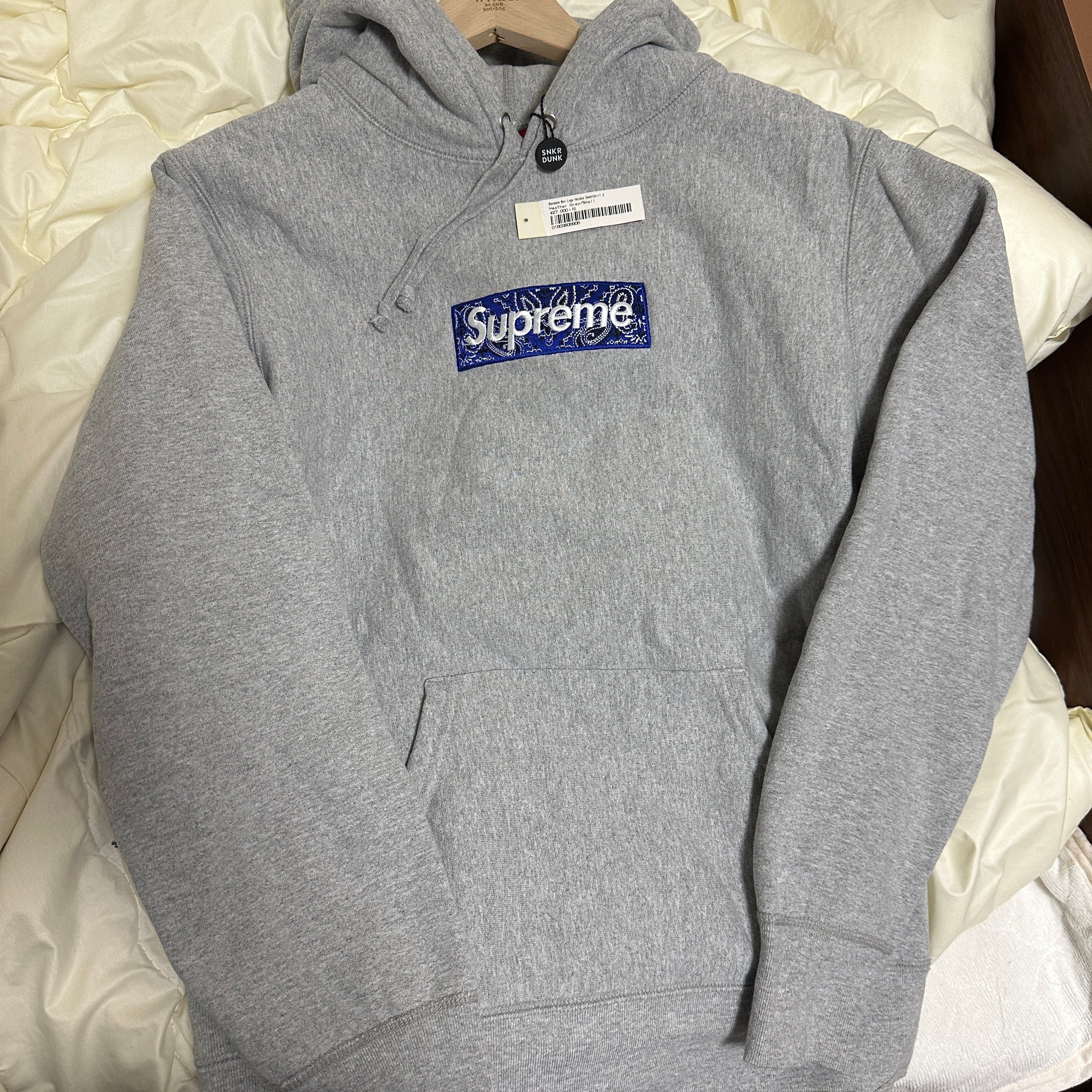 Supreme Bandana Box Logo Hooded Sweatshirt "Grey"