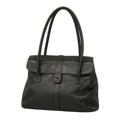 【6dc2478】シャネル ショルダーバッグ レザー ブラック【中古】レディース