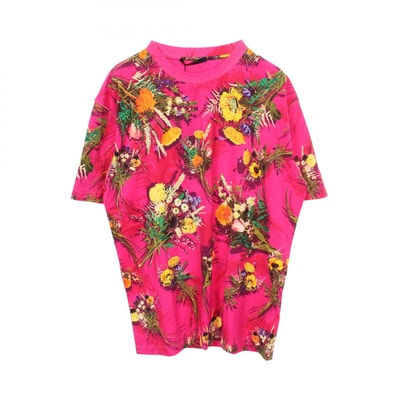 ルイ・ヴィトン LOUIS VUITTON フラワーエンブロイダリー 半袖Tシャツ 衣料品 トップス コットン メンズ ピンク系 / マルチカラー RM201 NPG HIY95W 【中古】
