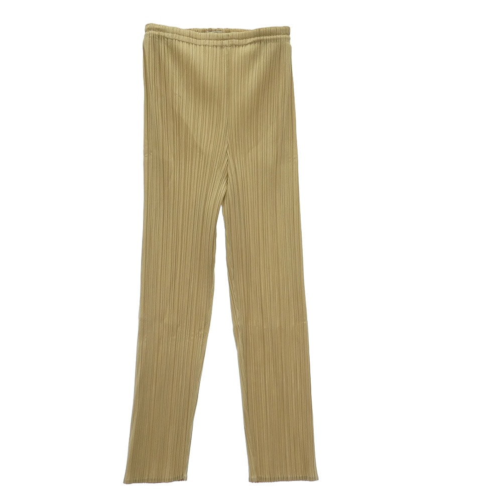 ISSEY MIYAKE イッセイミヤケ PP05-JF618 銀タグ プリーツ加工 イージー パンツ ベージュ系 S【中古】