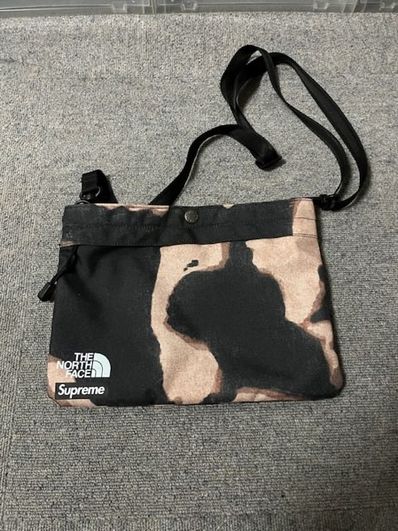 Supreme x The North Face Bleached Denim Print Shoulder Bag "Black"