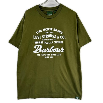 バブアー オリーブ 252MTS1513 × Levi's グラフィックTシャツ M