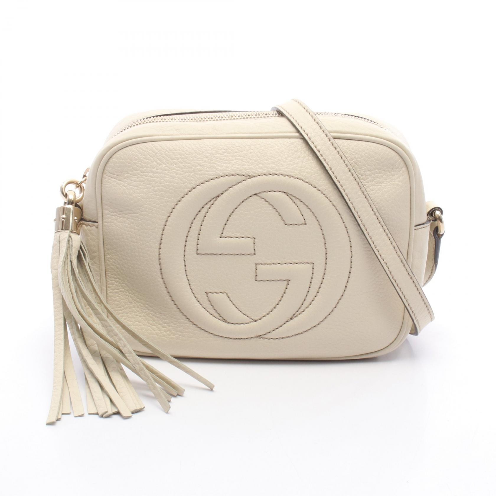 グッチ GUCCI ソーホー ディスコバッグ インターロッキングG ショルダーバッグ バッグ レザー レディース アイボリー系 308364 【中古】
